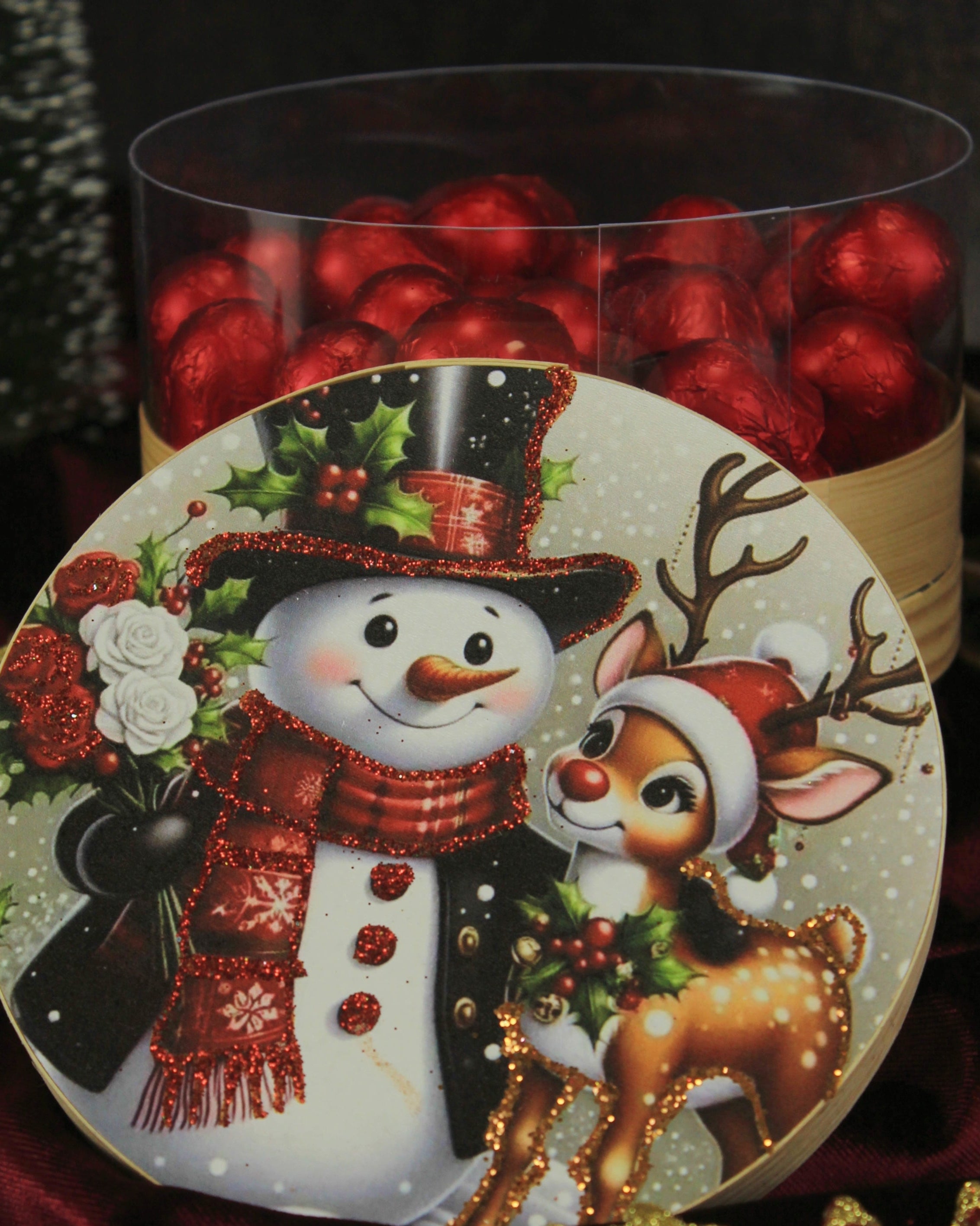 Yılbaşı Koleksiyonu - Yanları Şeffaf Ahşap Kutu No:7